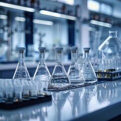 Laboratory Experiment: A Row of Erlenmeyer Flasks