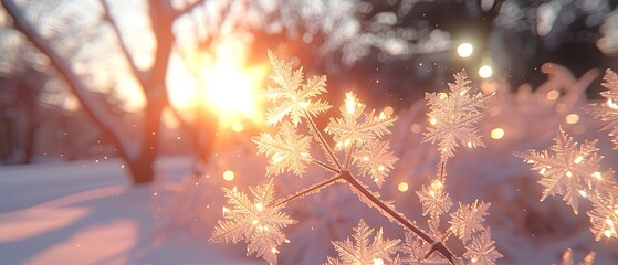 Fototapeta premium Glistening blue ice crystals reflecting sunlight.
