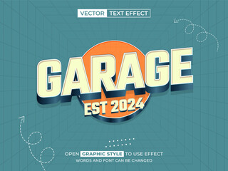 garage editable text, font effect, 3d text for title