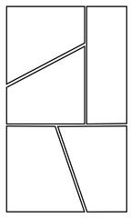 Set of templates for manga comic panels. Backgrounds for comics or manga. Comic or Manga background frames and panels, designed for use by mangaka or comic artists.