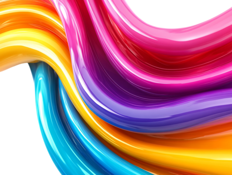 Rainbow wave abstract frame background against transparent background for dynamic and engaging visuals