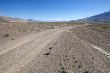 Track along the Bartang Valley in the Gorno-Badakhshan region in Tajikistan