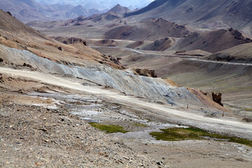 Track to Ak-Baital Pass in the Pamir mountains in Tajikistan