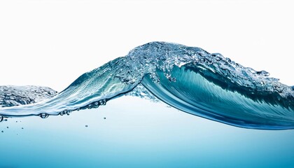 Isolated swirl transparent realistic water splash with drops. Vector liquid wave flow, splashing swirl aqua dynamic motion with spray droplets, fresh drink transparent water wave