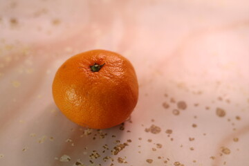 Orange tangerine. The texture of the peel. Abstract background. New Year's mood.