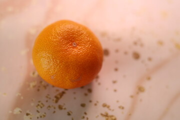 Orange tangerine. The texture of the peel. Abstract background. New Year's mood.