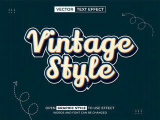 vintage style editable text, font effect, 3d text for title