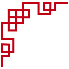Chinese corner frame. Red Asian frames and borders. Chinese red pattern ornaments and asian oriental corner frames. 