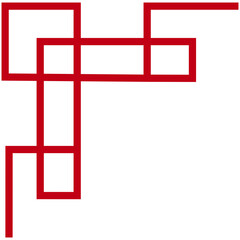Obraz premium Chinese corner frame. Red Asian frames and borders. Chinese red pattern ornaments and asian oriental corner frames. 