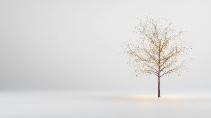 Fototapeta premium tree with christmas lights against white background