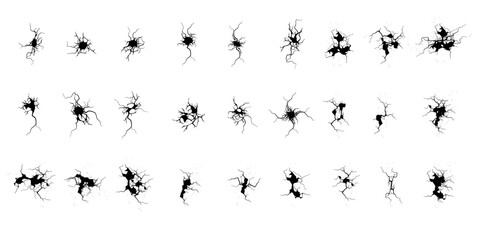 set of cracked black and white collection