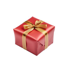 Christmas gift with ribbon isolated on transparent background