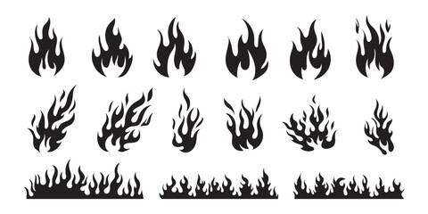 set of fir flame vector design