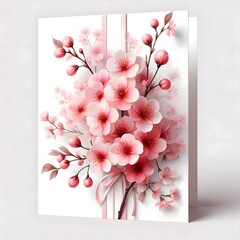 Sakura flower Cards greeting design flowers Sakura is beautiful sweet colors card holidays for decoration.