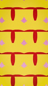 Colorful pattern with transformation of basic geometric shapes. Abstract art background. Digital seamless loop animation. 2d. Vertical