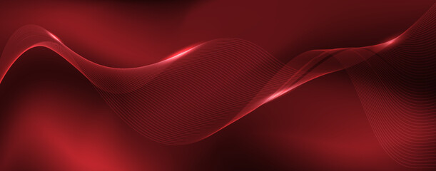 Obraz premium 3d Abstract red background wavy line 