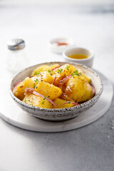 Homemade potato salad with red onion