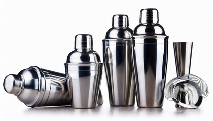 stainless hip flask isolated