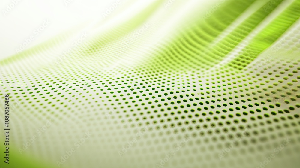 Poster abstract green wave pattern background texture with dots.