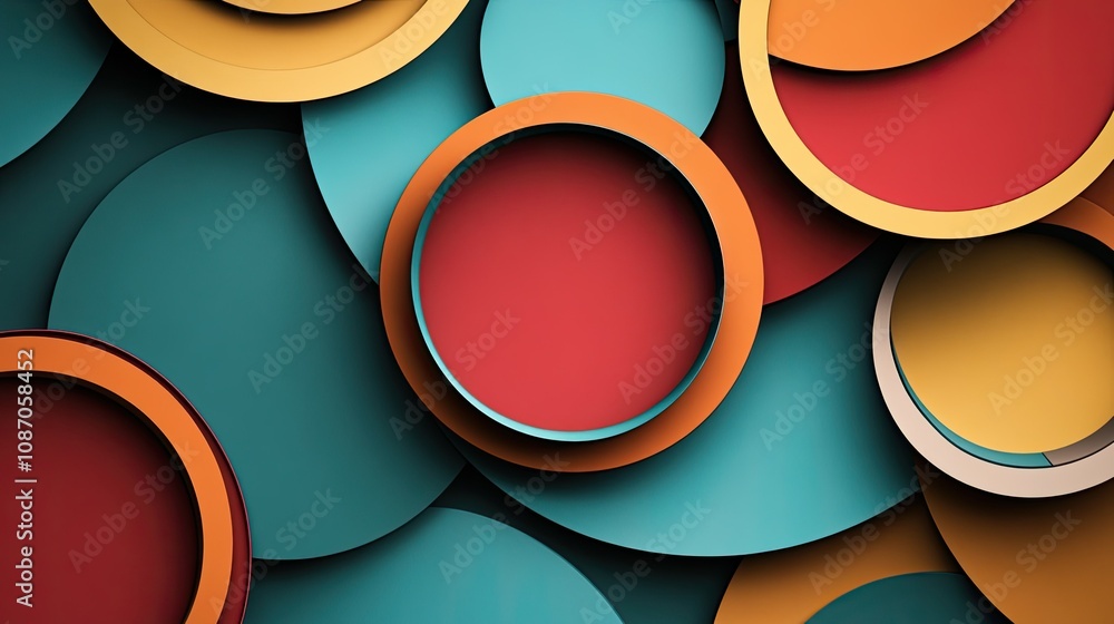 Poster abstract background with overlapping colorful circles.