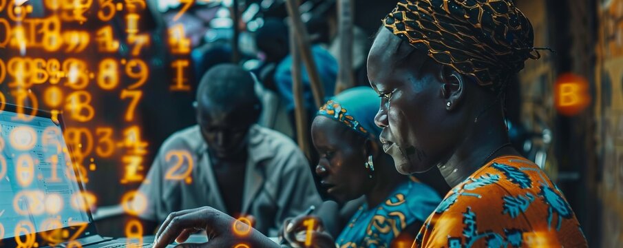 Photo of a community-led microfinance initiative using blockchain technology to provide financial services to the underserved.