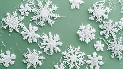 christmas wallpaper with snowflake on the green background