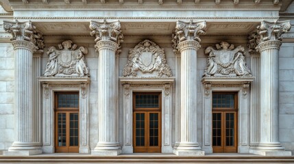 Ornate architectural facade featuring columns and decorative elements.