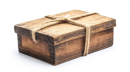 Rustic wooden box tied with twine evokes feelings of warmth and nostalgia