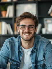 Smiling Man in Casual Attire