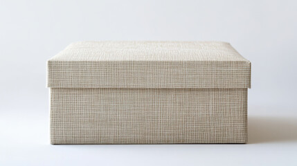 Simple beige linen storage box evokes serenity