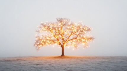 lightining christmas tree against white background