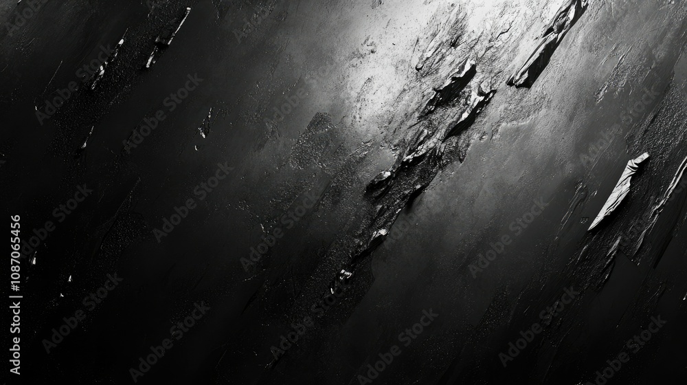 Poster abstract dark gray textured background with scratches and light.