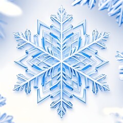 A Snowflake Snow, Christmas, White Background, New Year, Ai Generative, Animation, 2D
