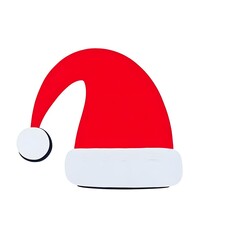 Red and White Christmas Hat, Christmas, White Background, New Year, Ai Generative