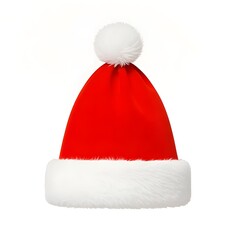 Red and White Christmas Hat, Christmas, White Background, New Year, Ai Generative