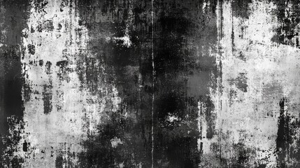 Fototapeta premium A textured grayscale abstract background featuring a mix of black and white tones, creating a rough and artistic appearance.