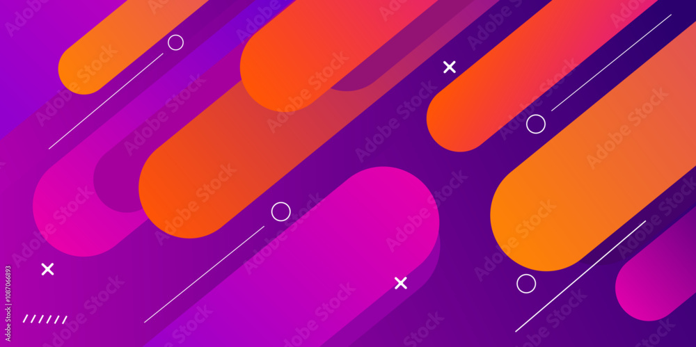 Poster abstract colorful diagonal background design. dynamic shapes composition.