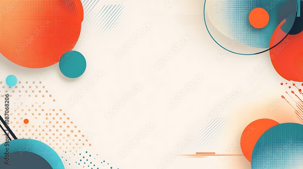 Poster abstract geometric composition with overlapping circles and lines