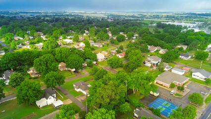 Country residential neighborhood with tennis court near historic downtown Checotah, McIntosh...