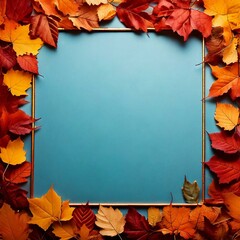 maple leaf around blank middle canvas for text letter ready post on social media