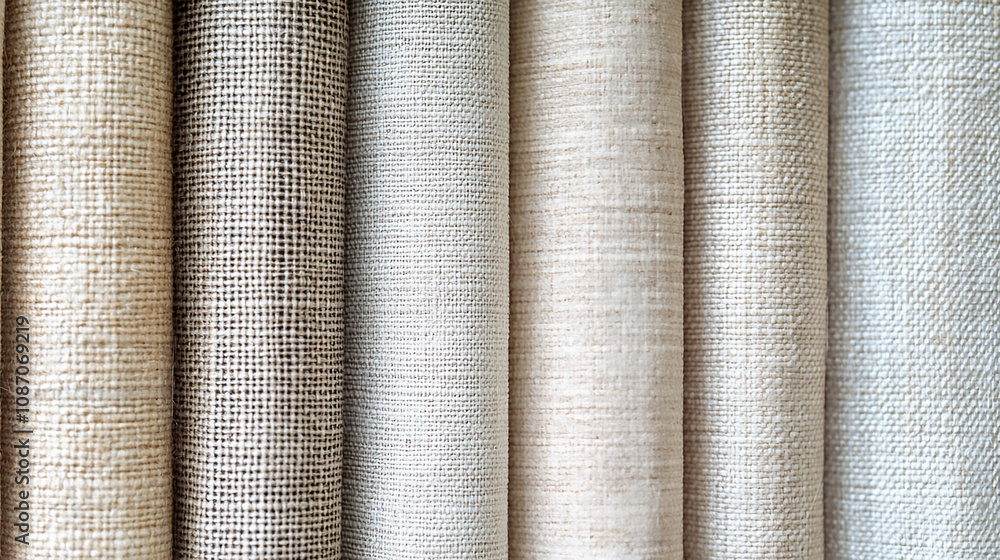 Poster fabric texture or background this image shows a variety of curtain fabrics. the fabrics are in diffe