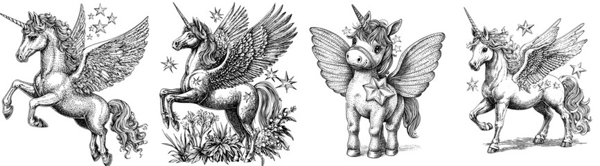 Obraz premium The unicorn is a magical creature from a fairytale.