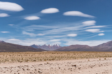 beautiful clouds in atacama desert