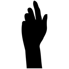 Collection of hands silhouettes. Vector collection set of hand gestures. Human hand movement illustrations in black.