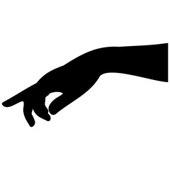 Collection of hands silhouettes. Vector collection set of hand gestures. Human hand movement illustrations in black.