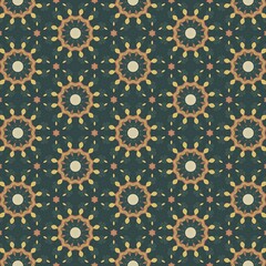 seamless pattern with elements.flower, design, texture, ornament, vintage