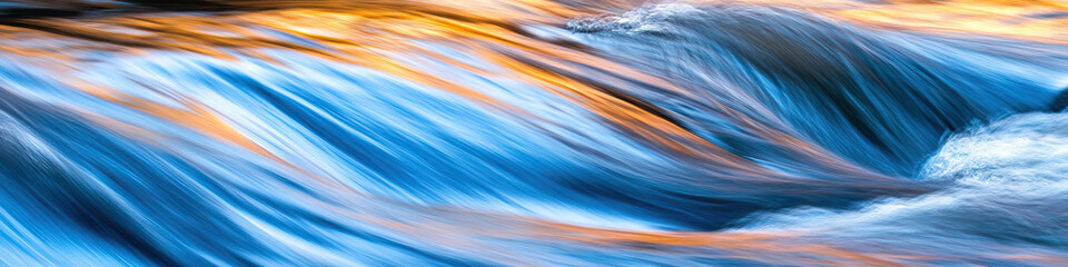 A long exposure of the river's flow, creating a mesmerizing motion blur.