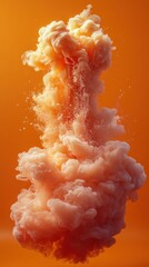 Abstract orange smoke plume rising against a gradient background.
