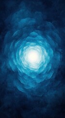 Abstract Blue Swirls Leading to a Bright Center