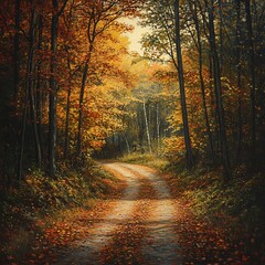 Obraz premium Autumn Forest Path